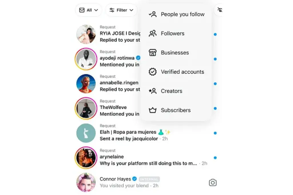 Advanced Instagram DM filters for creators in development